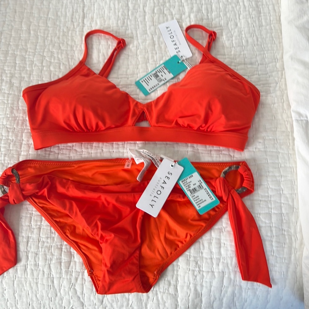 Gorgeous NWT SeaFolly Australia bright orange bikini.